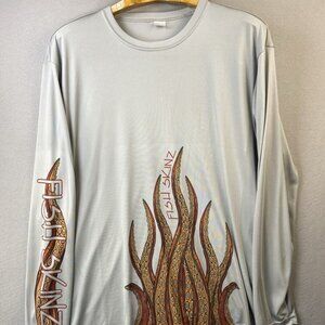 Fish Skinz Long Sleeve Performance Shirt Mens Size XL Cool Octopus Print Dry Fit